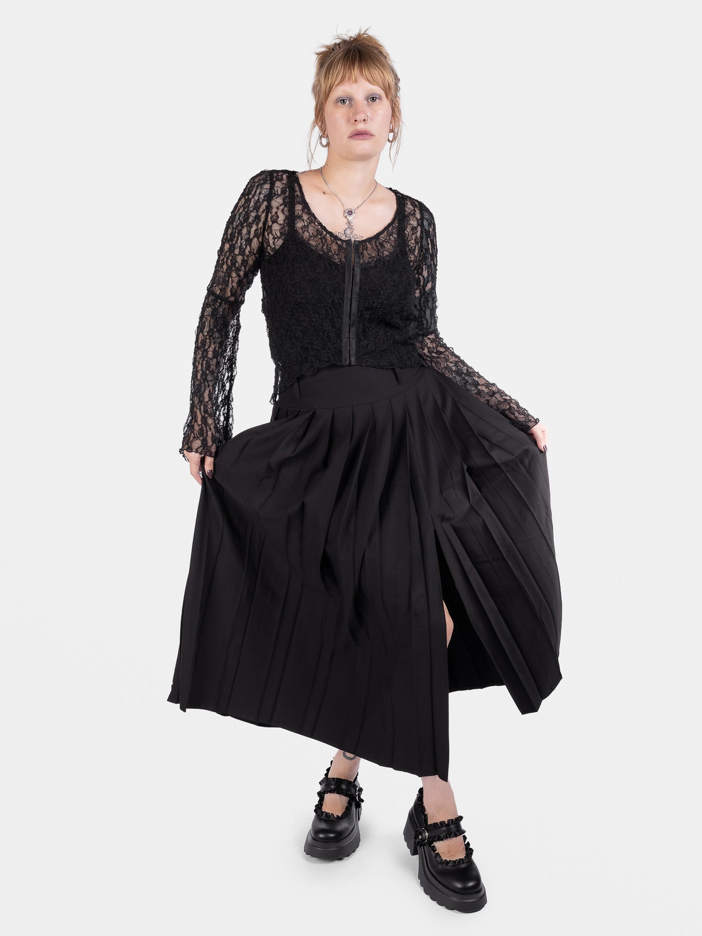 Vivienne Pleated Maxi Skirt with Pockets