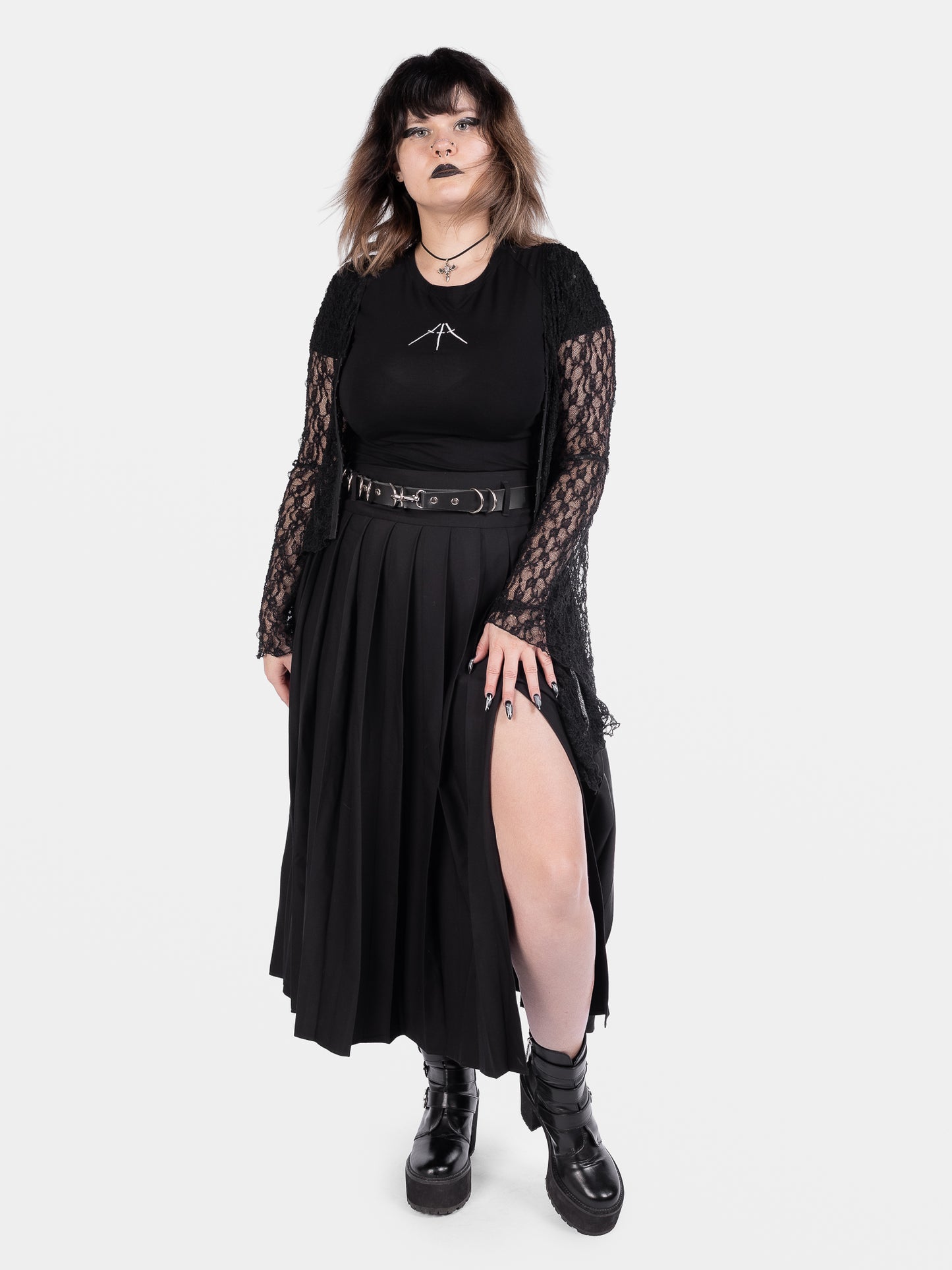 Vivienne Pleated Maxi Skirt with Pockets