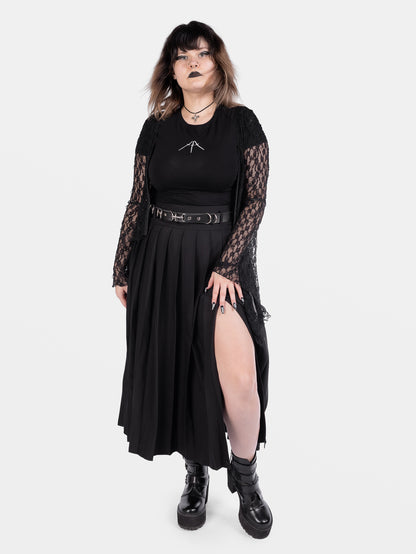 Vivienne Pleated Maxi Skirt with Pockets