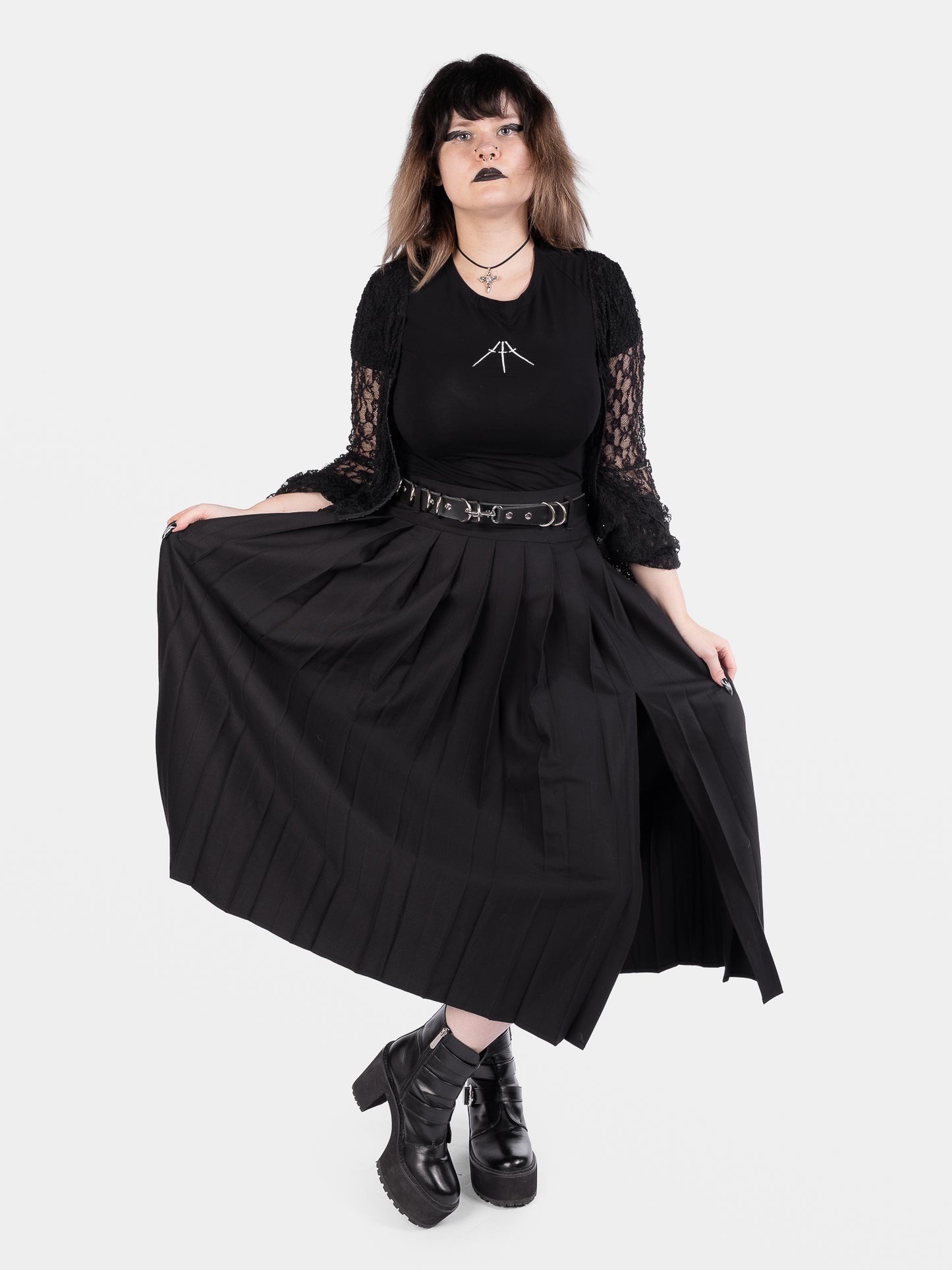 Vivienne Pleated Maxi Skirt with Pockets