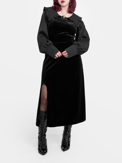 Welurowa sukienka na ramiączkach Anathema