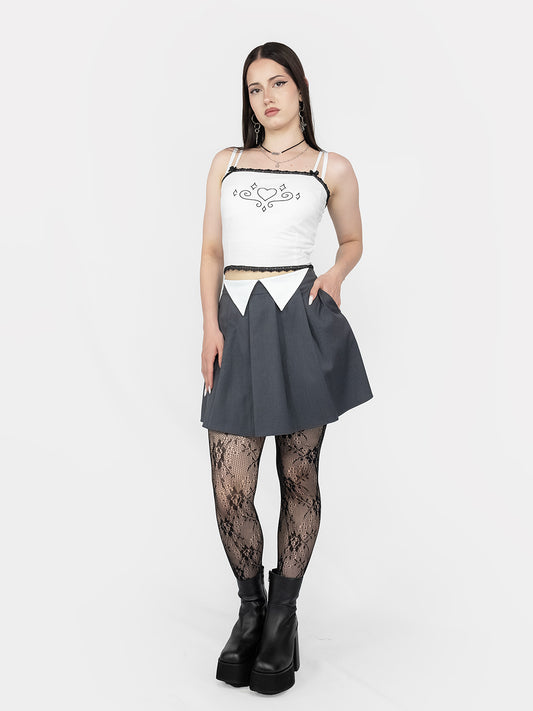 Szara spódniczka z kieszeniami Ether