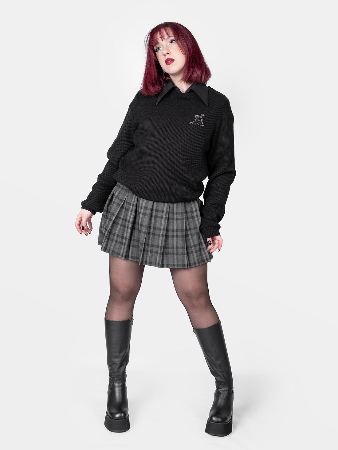 Tennis skirt w ciemnoszarą kratę