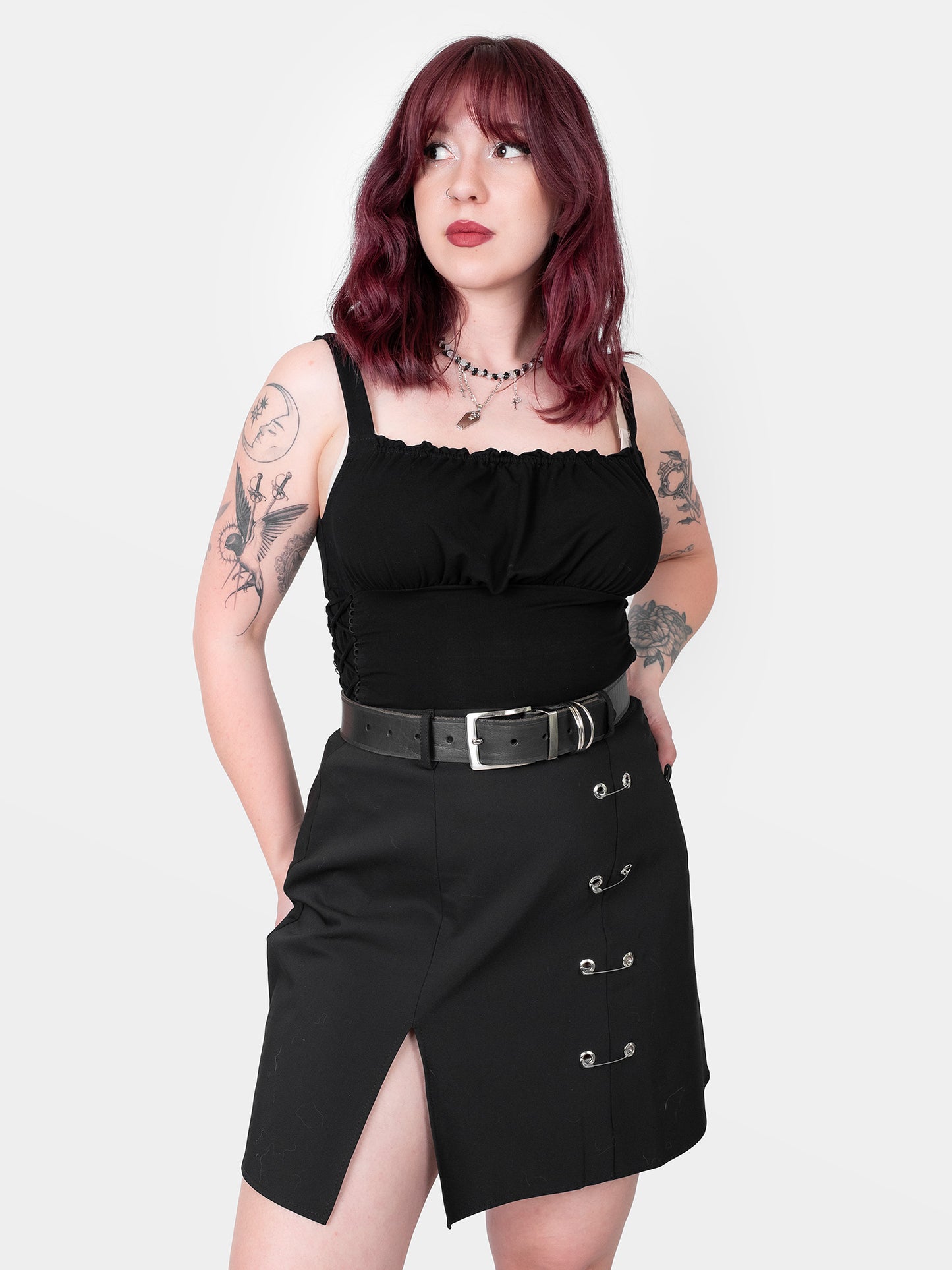 Spódnica mini z agrafkami Courtney