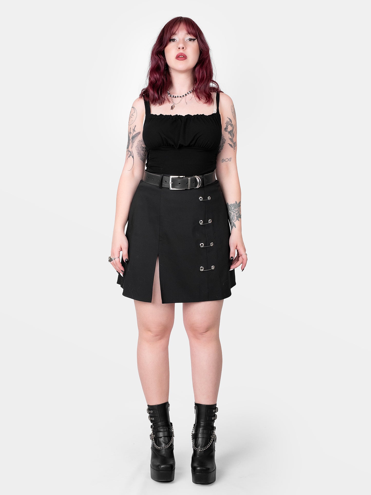 Spódnica mini z agrafkami Courtney