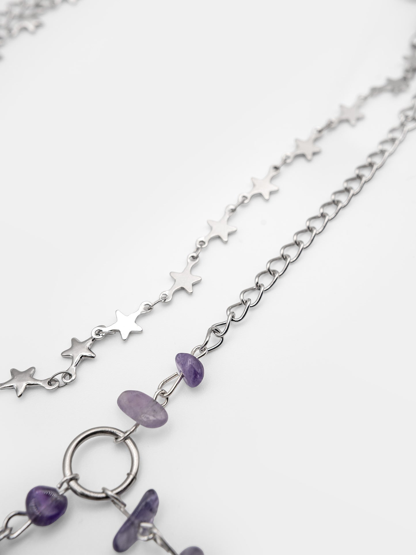 Podwójny naszyjnik z ametystem Fairytale
