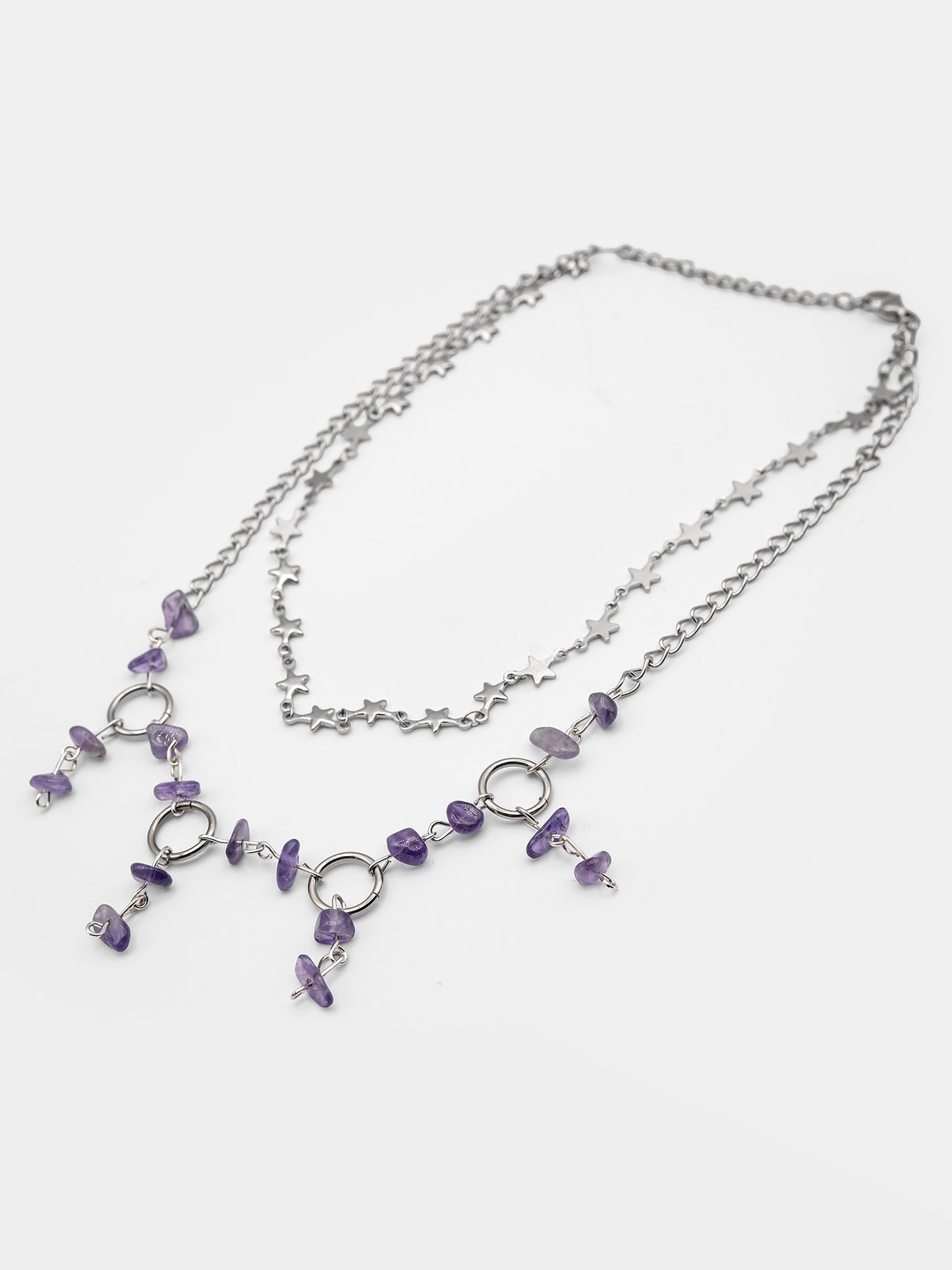 Podwójny naszyjnik z ametystem Fairytale