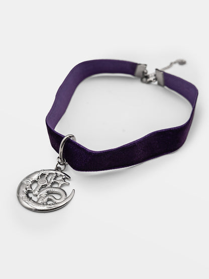 Fioletowa obróżka z księżycem Lunelle