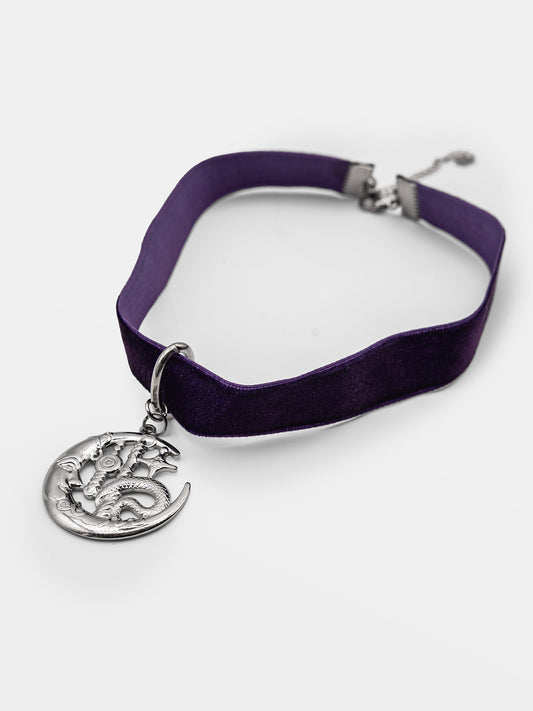 Fioletowa obróżka z księżycem Lunelle