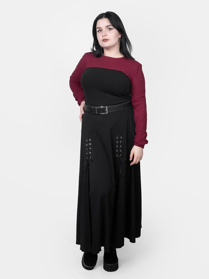 Shrug z bordowej swetrówki Ingrid