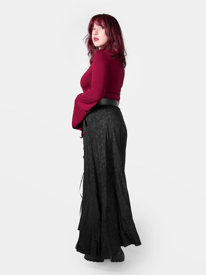 Eerie Jacquard Cutout Midi Skirt