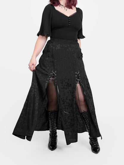 Żakardowa spódnica maxi z wycięciami Eerie