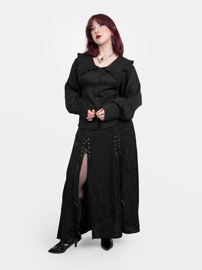 Żakardowa spódnica maxi z wycięciami Eerie