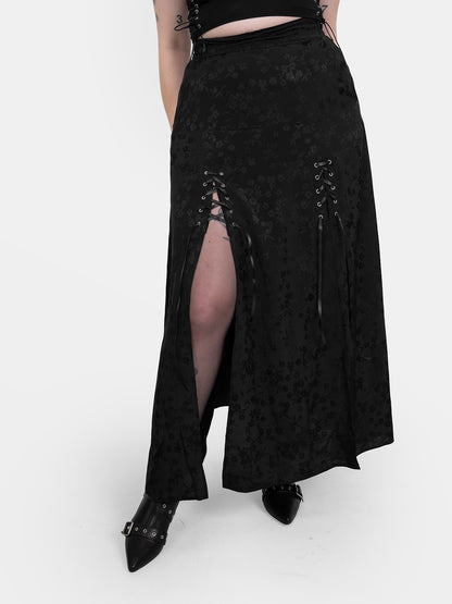 Żakardowa spódnica maxi z wycięciami Eerie