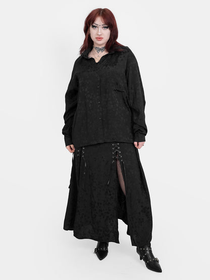 Żakardowa spódnica maxi z wycięciami Eerie