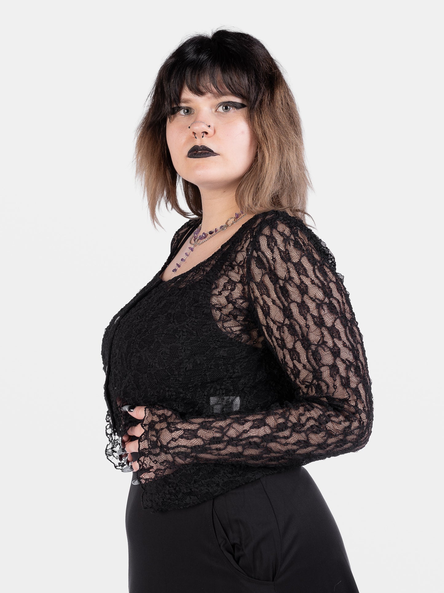 Nightsprite Lace Cropped Cardigan 