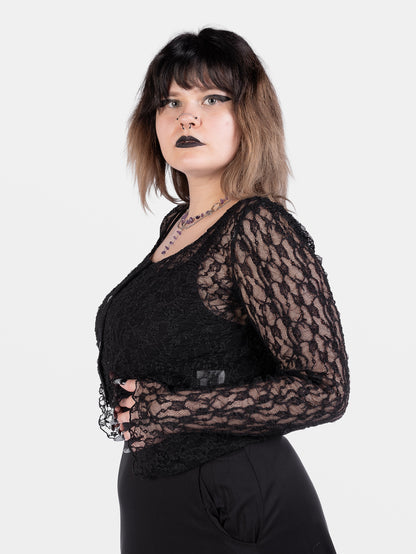 Nightsprite Lace Cropped Cardigan 