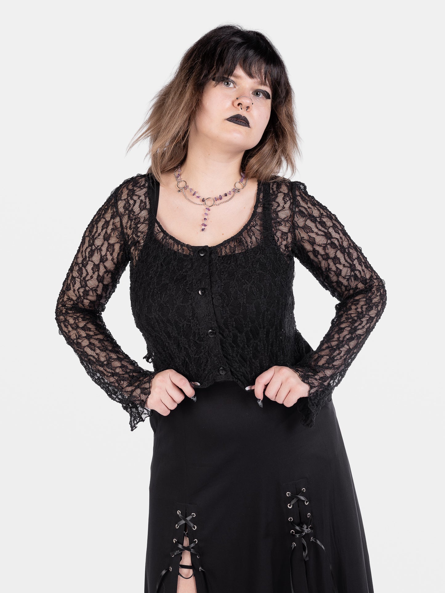 Nightsprite Lace Cropped Cardigan 