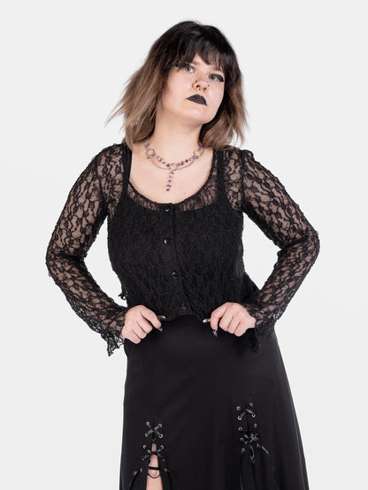 Nightsprite Lace Cropped Cardigan 