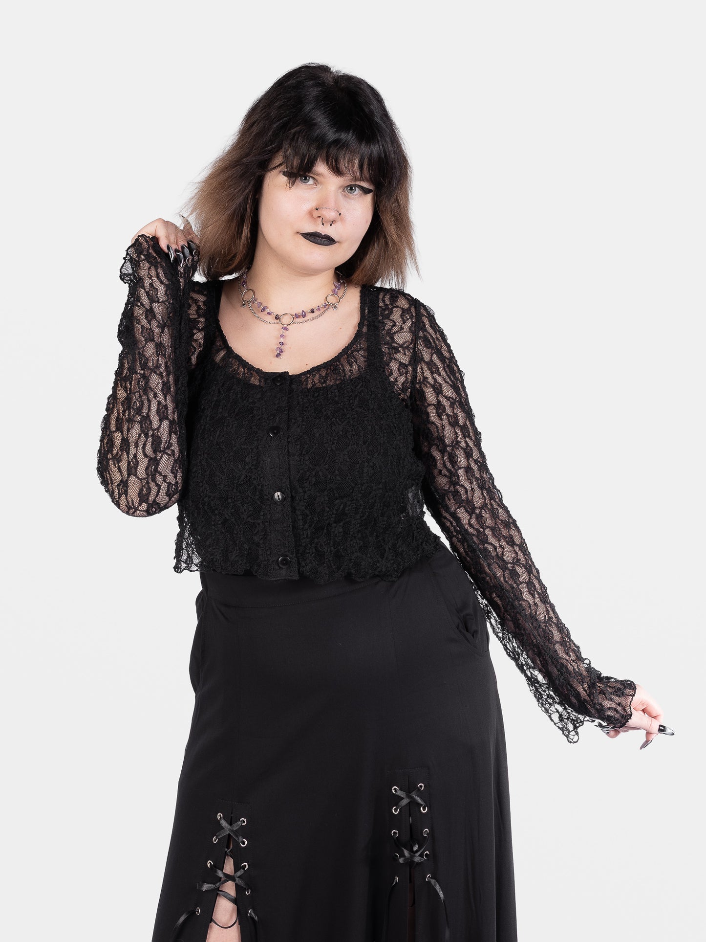 Nightsprite Lace Cropped Cardigan 