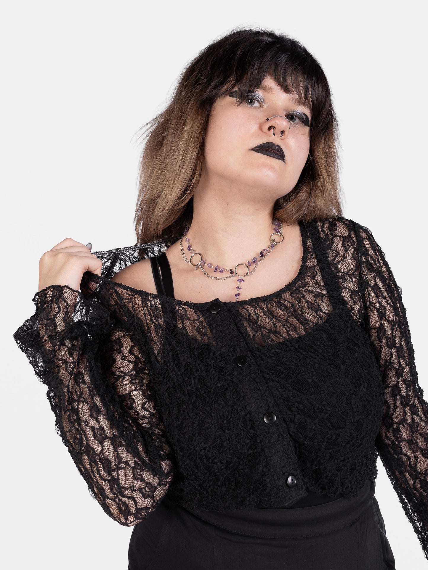 Nightsprite Lace Cropped Cardigan 
