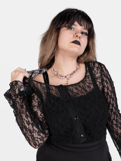 Nightsprite Lace Cropped Cardigan 