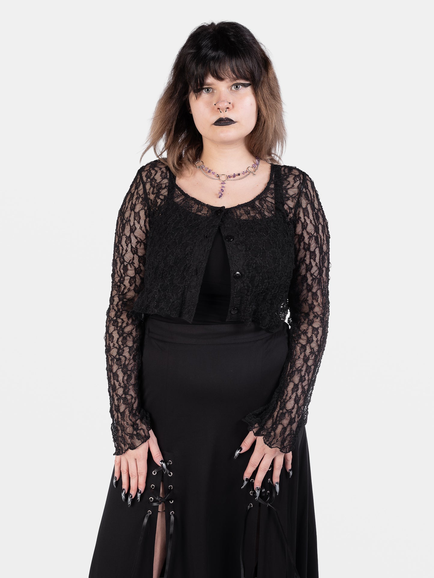 Nightsprite Lace Cropped Cardigan 