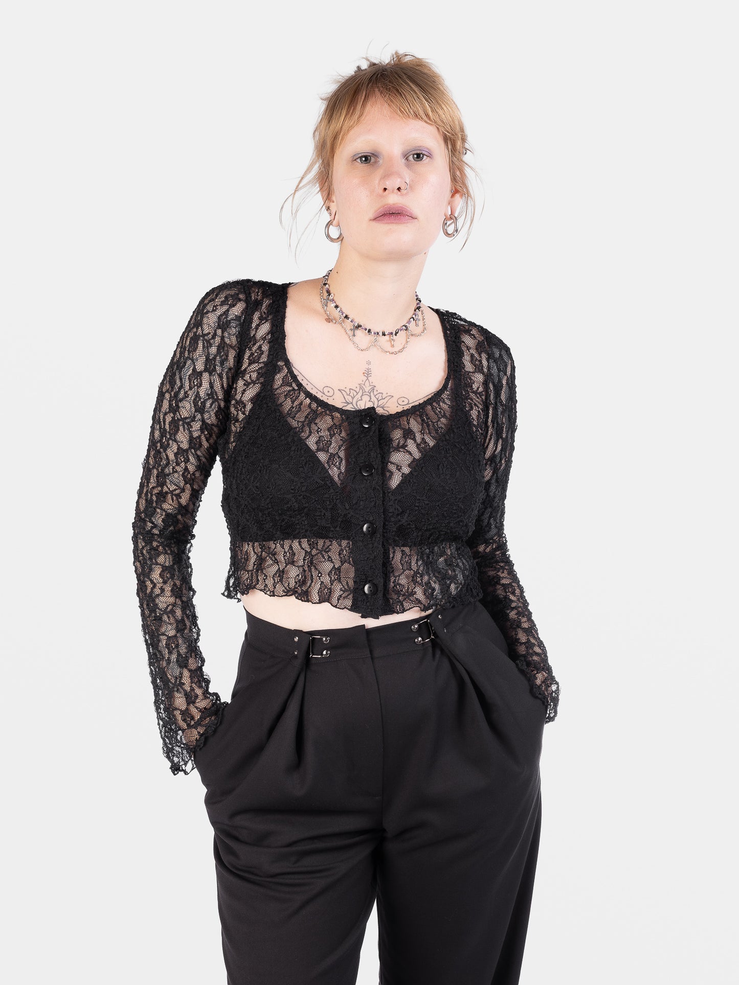 Nightsprite Lace Cropped Cardigan 