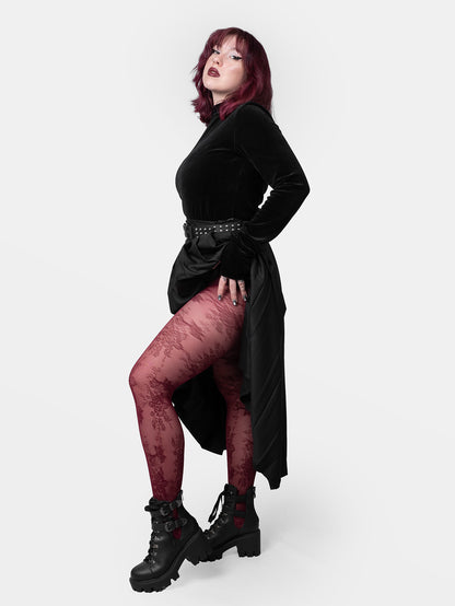 Carmela Red Lace Tights