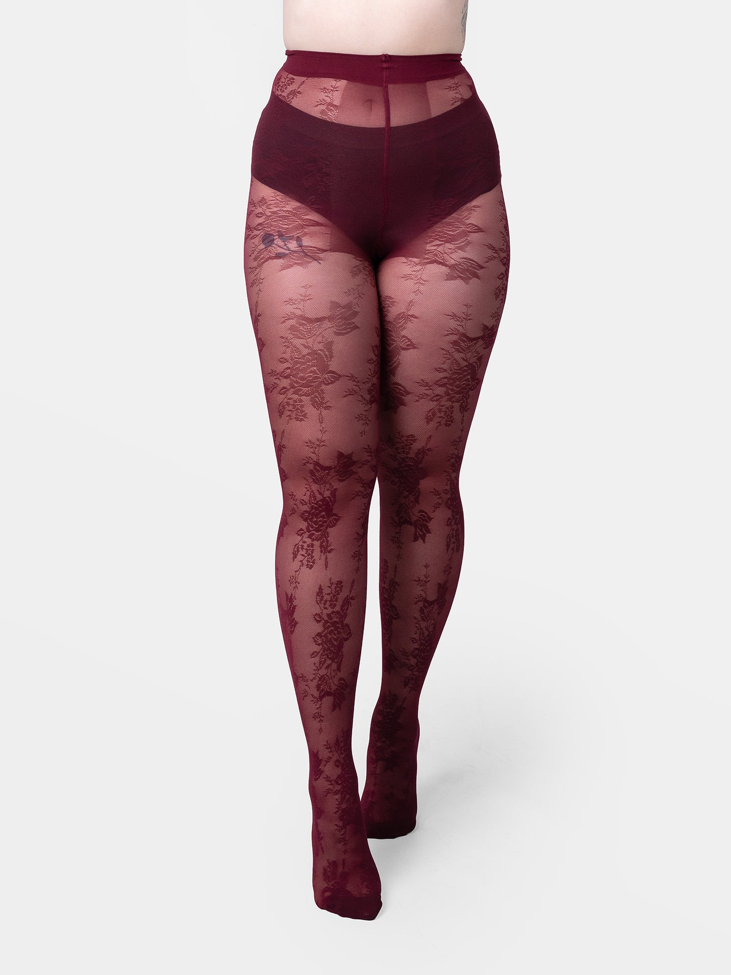 Carmela Red Lace Tights