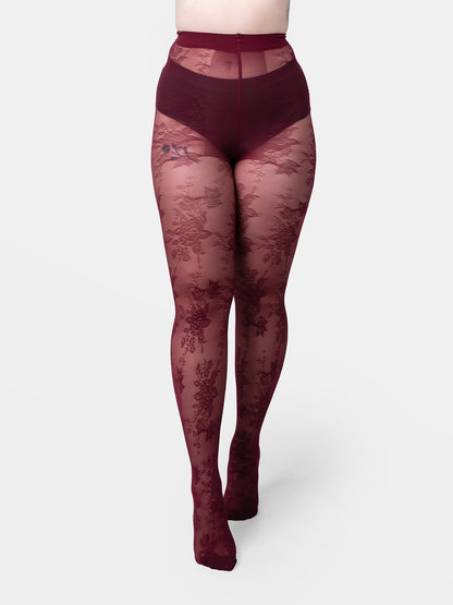 Carmela Red Lace Tights