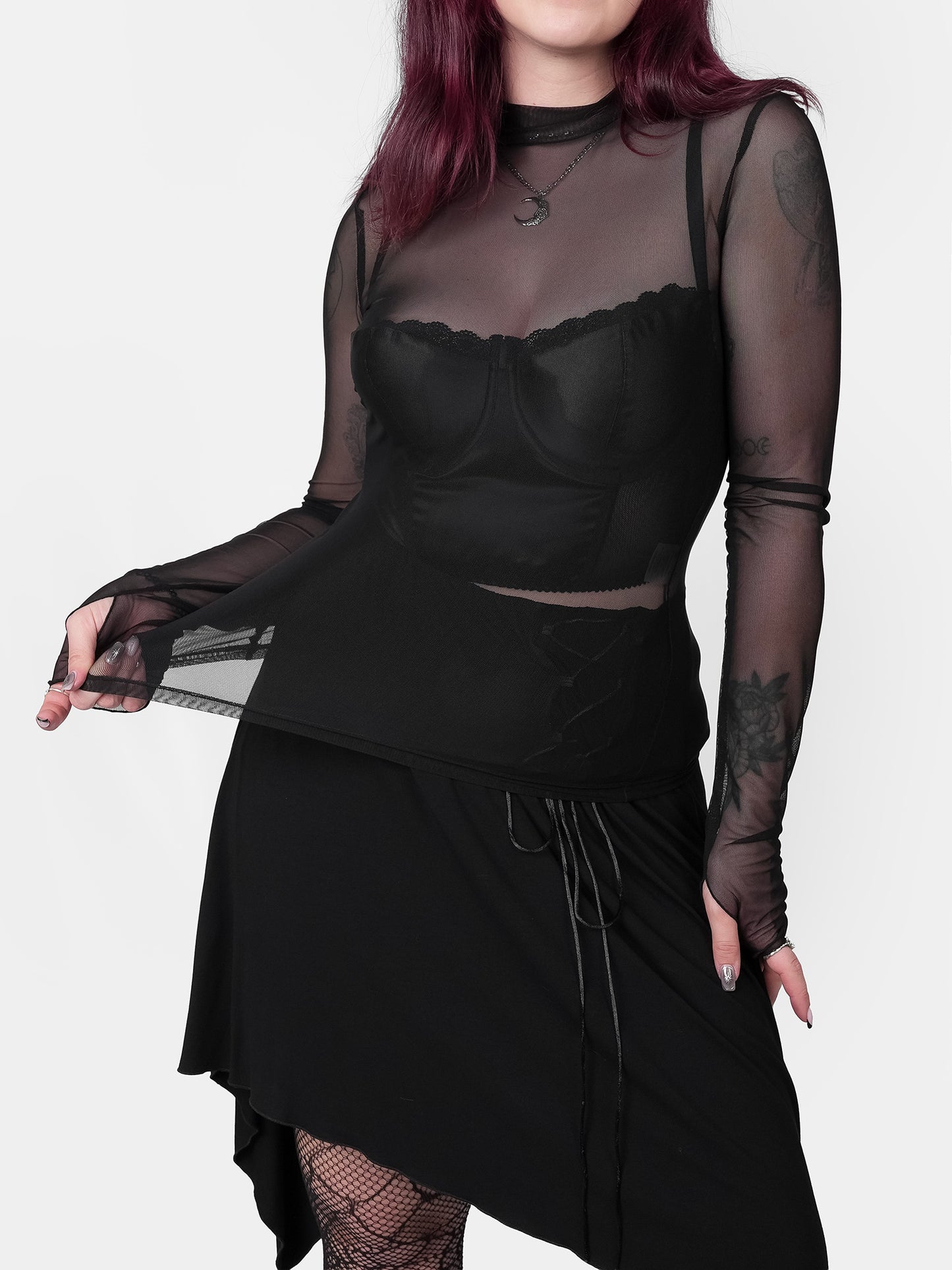Czarny mesh top Bonnie
