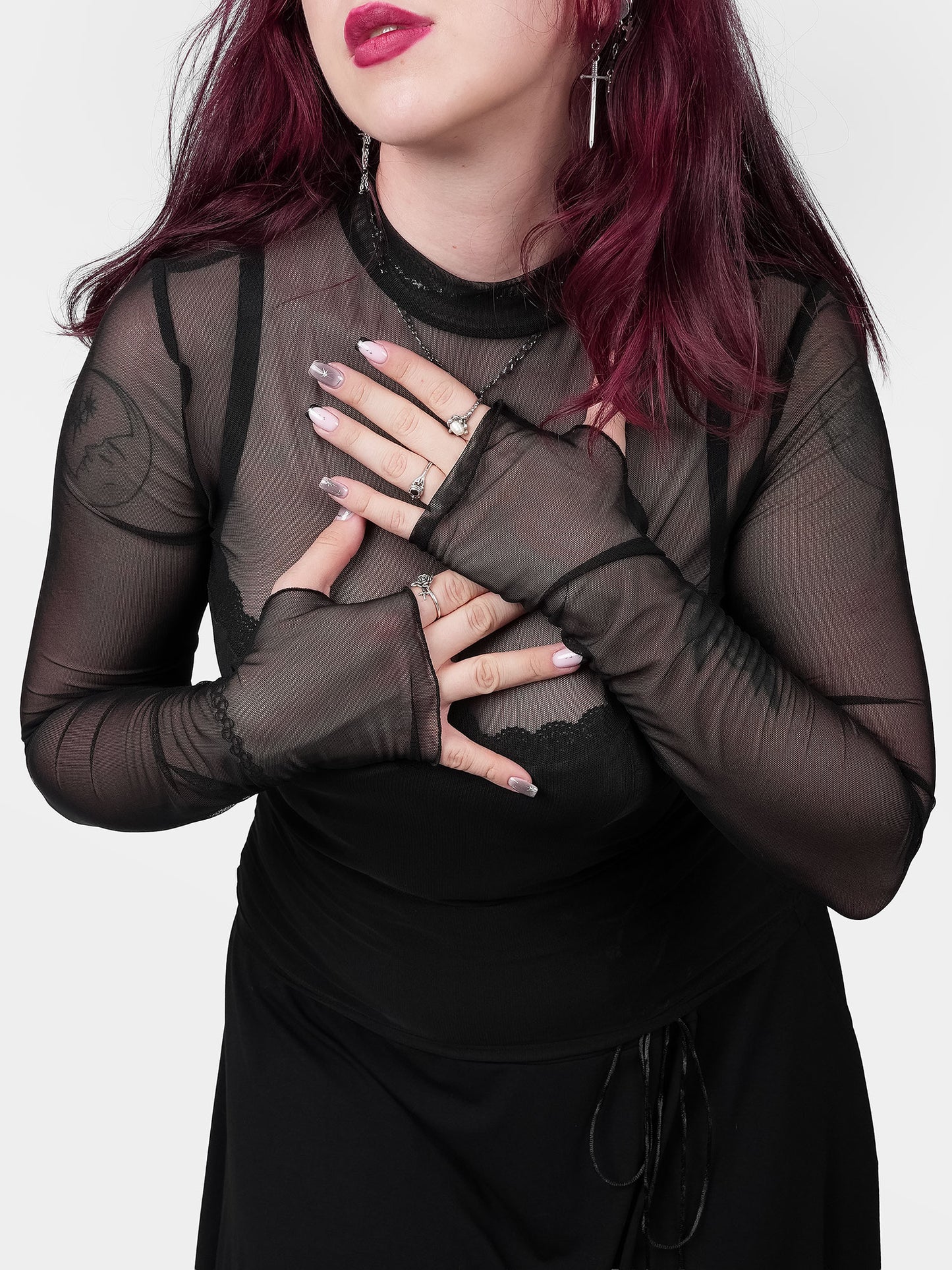 Czarny mesh top Bonnie