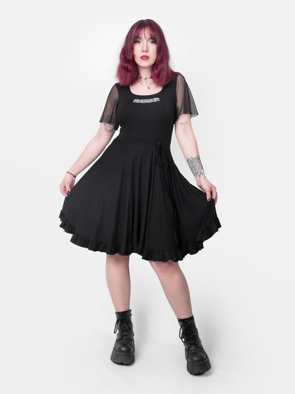Ornament Tulle Sleeve Dress