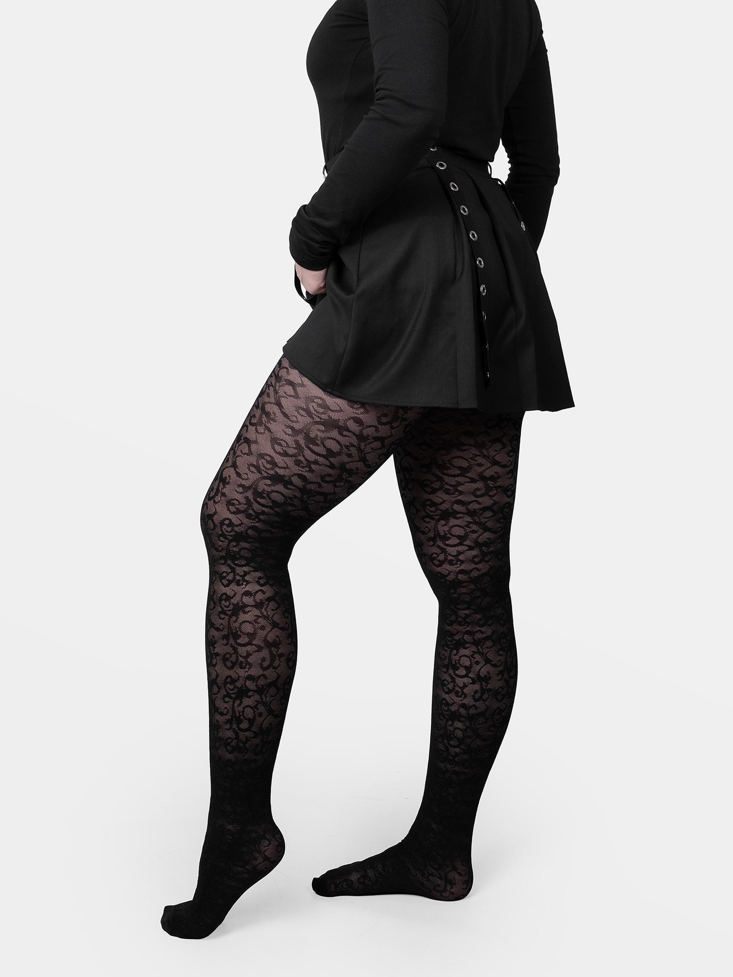 Perse Ornamental Pattern Tights