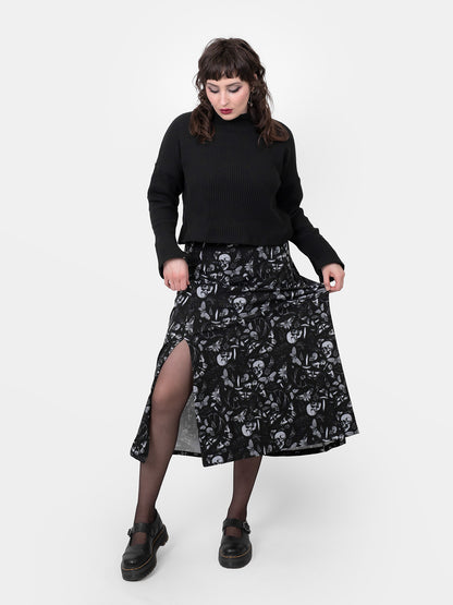 Moonveil Maxi Slit Skirt
