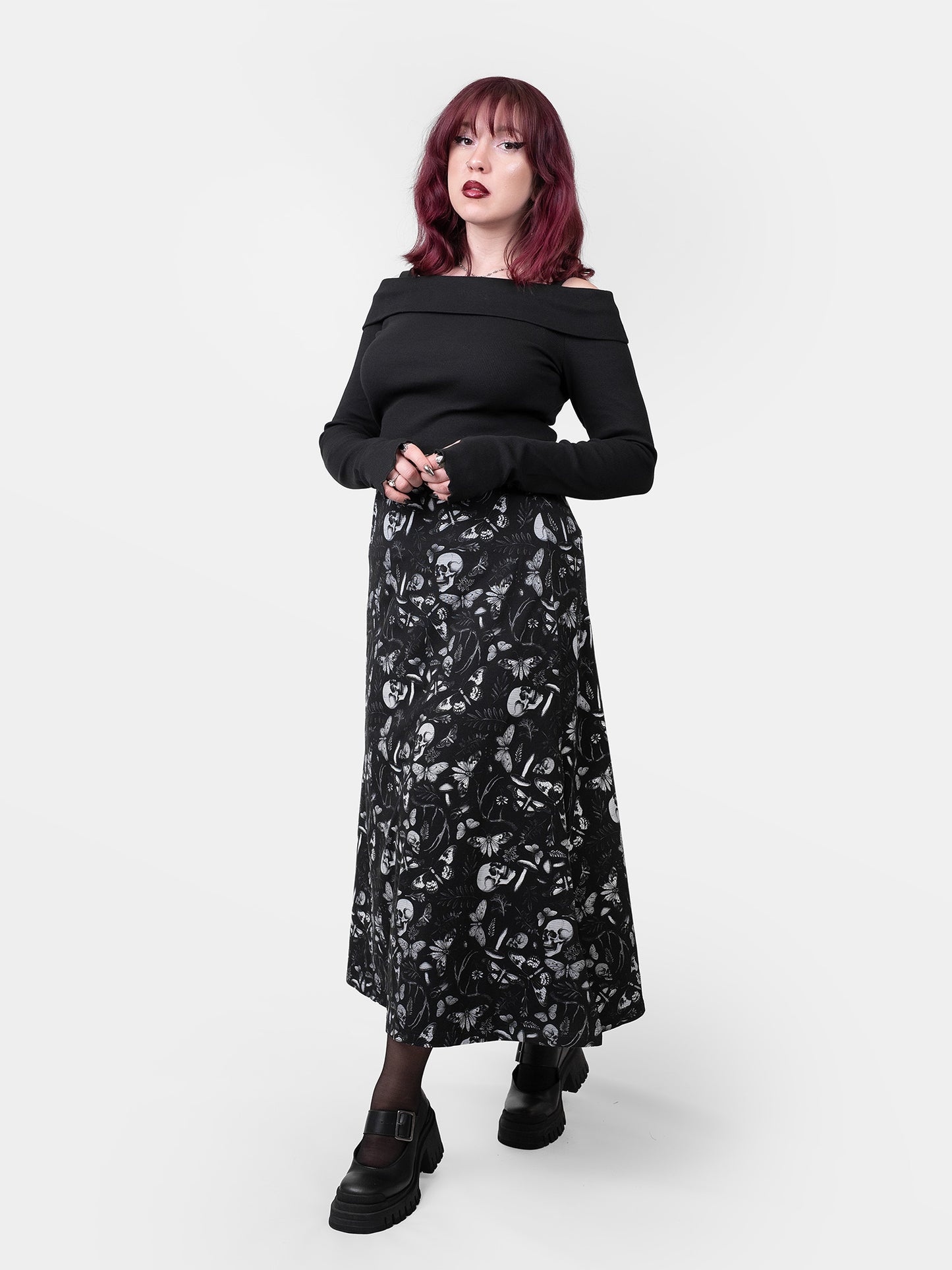 Moonveil Maxi Slit Skirt