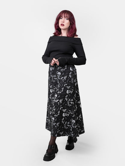 Moonveil Maxi Slit Skirt