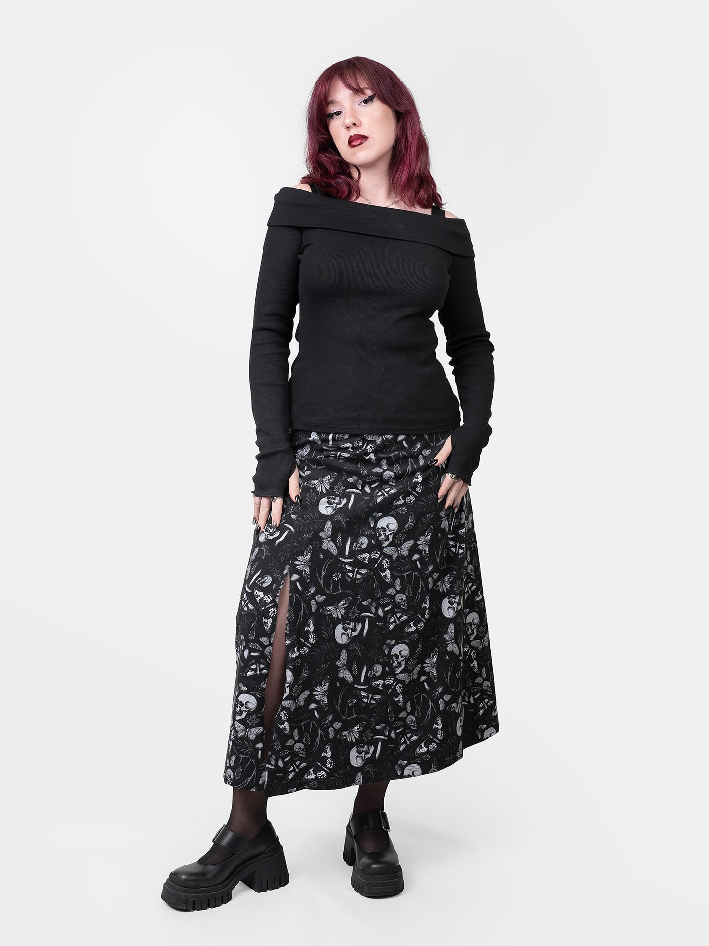 Moonveil Maxi Slit Skirt