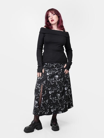 Moonveil Maxi Slit Skirt