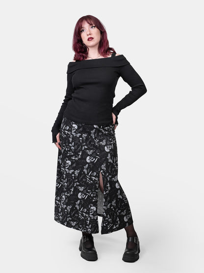 Moonveil Maxi Slit Skirt