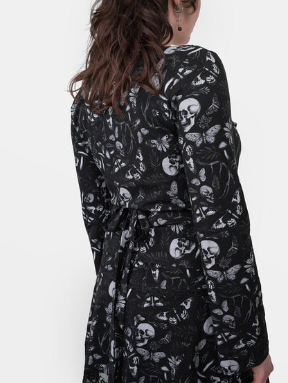Moonveil Flare Sleeve Wrap Blouse