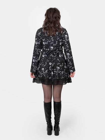 Moonveil Flare Sleeve Wrap Blouse