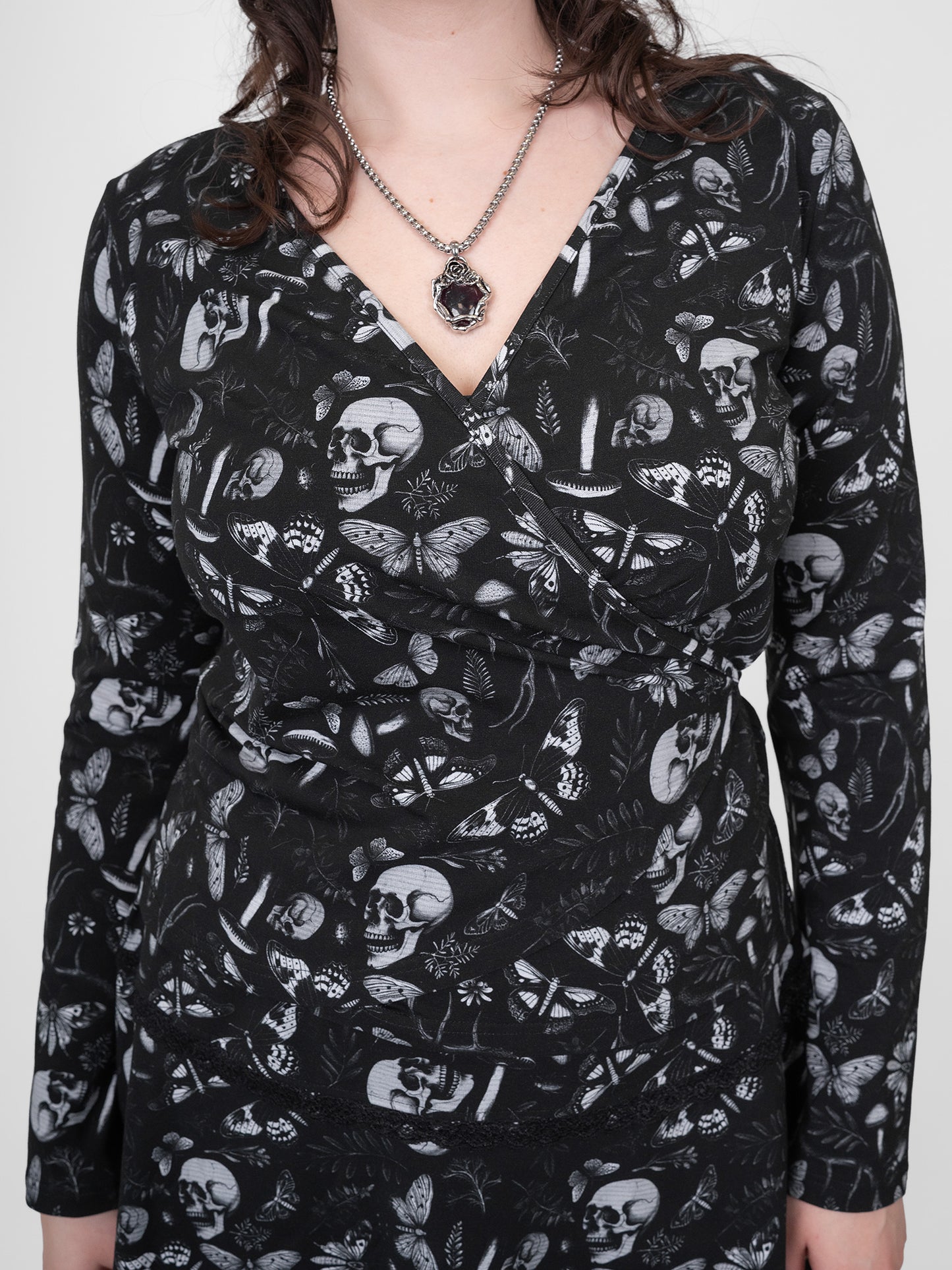 Moonveil Flare Sleeve Wrap Blouse