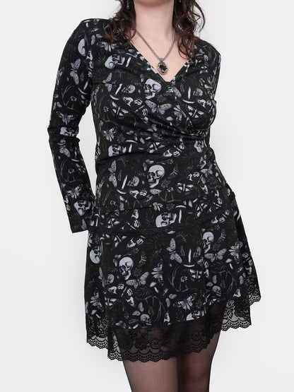 Moonveil Flare Sleeve Wrap Blouse