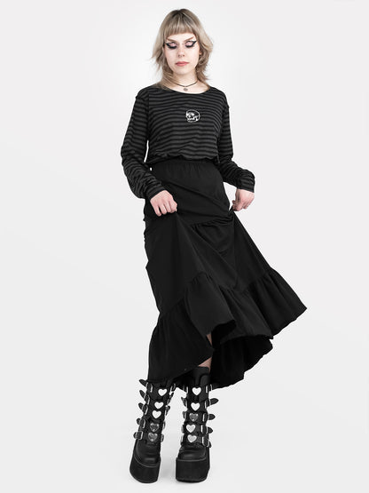 Spódnica midi z falbanami Oblivion