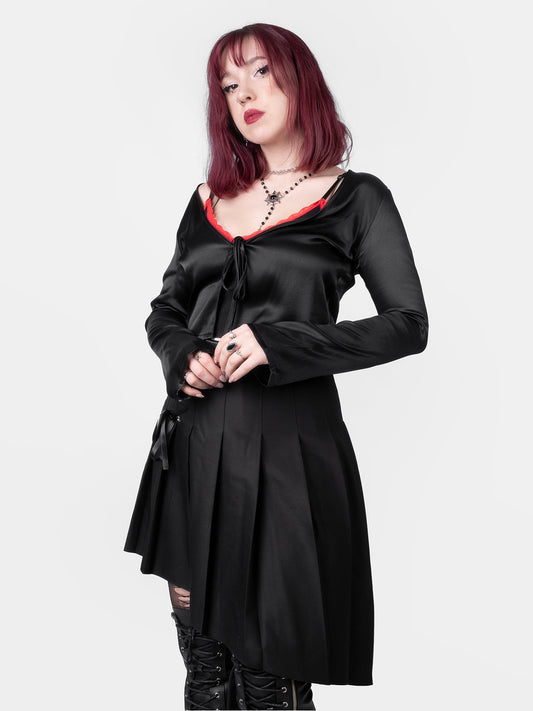 Mercy Satin Tie-Up Cardigan