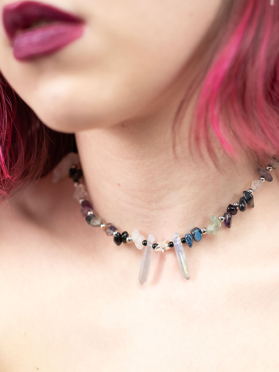 Choker made of natural stones Skadi