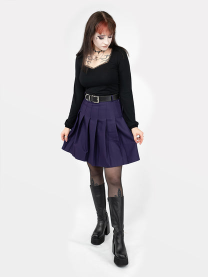TALL Fioletowa tennis skirt ze szlufkami
