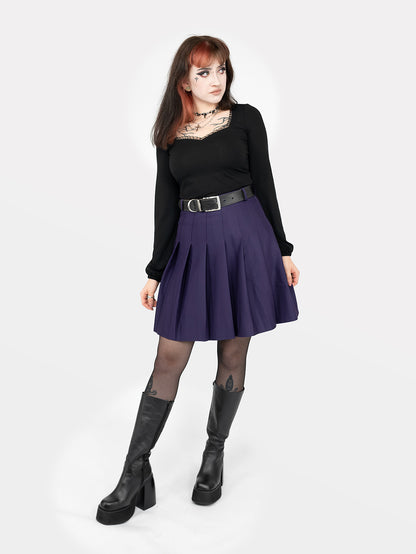 TALL Fioletowa tennis skirt ze szlufkami